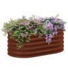 Outsunny 3.5' x 2' x 1.4' Galvanized Raised Garden Bed Kit, Outdoor Metal Elevated Planter Box with Safety Edging, Easy DIY Stock Tank for Growing Flo