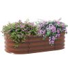 Outsunny 3.5' x 2' x 1' Galvanized Raised Garden Bed Kit, Outdoor Metal Elevated Planter Box with Safety Edging, Easy DIY Stock Tank for Growing Flowe