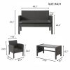 4 Pieces Patio Furniture Sets Outdoor Sectional Wicker Set Outdoor Conversation Set Patio Set Patio Loveseats with Coffee Table Porch, Poolside, Terra