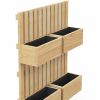 Outsunny 4 Box Raised Garden Bed with Trellis for Vine Flowers & Climbing Plants, 31.5" Tall Wall-Mounted Wood Planter Box Set with Adjustable Height,