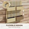 Outsunny 4 Box Raised Garden Bed with Trellis for Vine Flowers & Climbing Plants, 31.5" Tall Wall-Mounted Wood Planter Box Set with Adjustable Height,