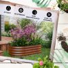 Outsunny 3.5' x 2' x 1' Galvanized Raised Garden Bed Kit, Outdoor Metal Elevated Planter Box with Safety Edging, Easy DIY Stock Tank for Growing Flowe