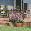 Outsunny 3.5' x 2' x 1' Galvanized Raised Garden Bed Kit, Outdoor Metal Elevated Planter Box with Safety Edging, Easy DIY Stock Tank for Growing Flowe