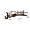 Outsunny 7' Metal Arch Garden Bridge with Safety Siderails, Decorative Arc Footbridge with Delicate Scrollwork "S" Motifs for Backyard Creek, Stream,