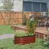 Outsunny 3.5' x 2' x 1.4' Galvanized Raised Garden Bed Kit, Outdoor Metal Elevated Planter Box with Safety Edging, Easy DIY Stock Tank for Growing Flo