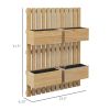 Outsunny 4 Box Raised Garden Bed with Trellis for Vine Flowers & Climbing Plants, 31.5" Tall Wall-Mounted Wood Planter Box Set with Adjustable Height,