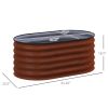 Outsunny 3.5' x 2' x 1.4' Galvanized Raised Garden Bed Kit, Outdoor Metal Elevated Planter Box with Safety Edging, Easy DIY Stock Tank for Growing Flo