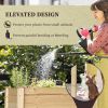 Outsunny Raised Garden Bed with Legs, 34" x 18" x 30", Elevated Wooden Planter Box, Self-Draining with Bed Liner for Vegetables, Herbs, and Flowers Ba