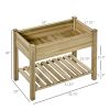 Outsunny 36" x 20" x 30" Raised Garden Bed, Elevated Wood Planter Box with Legs and Storage Shelf for Backyard, Patio, Balcony to Grow Vegetables, Her
