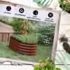 Outsunny 3.5' x 2' x 1.4' Galvanized Raised Garden Bed Kit, Outdoor Metal Elevated Planter Box with Safety Edging, Easy DIY Stock Tank for Growing Flo