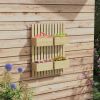 Outsunny 4 Box Raised Garden Bed with Trellis for Vine Flowers & Climbing Plants, 31.5" Tall Wall-Mounted Wood Planter Box Set with Adjustable Height,