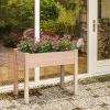 Outsunny Raised Garden Bed with Legs, 34" x 18" x 30", Elevated Wooden Planter Box, Self-Draining with Bed Liner for Vegetables, Herbs, and Flowers Ba