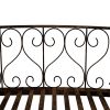 Outsunny 7' Metal Arch Garden Bridge with Safety Siderails, Decorative Arc Footbridge with Delicate Scrollwork "S" Motifs for Backyard Creek, Stream,