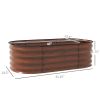 Outsunny 3.5' x 2' x 1' Galvanized Raised Garden Bed Kit, Outdoor Metal Elevated Planter Box with Safety Edging, Easy DIY Stock Tank for Growing Flowe