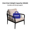3PC Outdoor Aluminum Patio Furniture Chaise Lounge Set, 2 Chaise & 1 End Table with Modern Tapered Feet,Pneumatic Adjustable Backrest for Effortless R