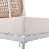 TREXM 8-Piece Patio Sectional Sofa Set with Tempered Glass Coffee Table and Wooden Coffee Table for Outdoor Oasis, Garden, Patio and Poolside (Beige C