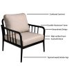 3PC Outdoor Aluminum Patio Furniture Chaise Lounge Set, 2 Chaise & 1 End Table with Modern Tapered Feet,Pneumatic Adjustable Backrest for Effortless R
