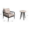 3PC Outdoor Aluminum Patio Furniture Chaise Lounge Set, 2 Chaise & 1 End Table with Modern Tapered Feet,Pneumatic Adjustable Backrest for Effortless R