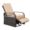 Outdoor Patio Rattan Wicker Swivel Recliner Chair;  Adjustable Reclining Chair 360¬∞ Rotating with Water Resistant Cushions