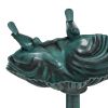 Outsunny 32" Antique Bird Bath with Pedestal Flower Planter Base, Vintage Style Decorative Birdbath, Bird Feeder Bowl & Planter Decoration Yard Statue