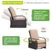 Outdoor Patio Rattan Wicker Swivel Recliner Chair;  Adjustable Reclining Chair 360¬∞ Rotating with Water Resistant Cushions