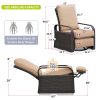 Outdoor Patio Rattan Wicker Swivel Recliner Chair;  Adjustable Reclining Chair 360¬∞ Rotating with Water Resistant Cushions